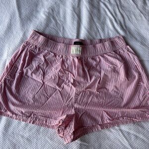J. Crew Pink and White Striped Women's Pajama Shorts